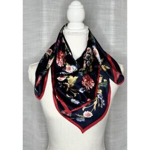 Jones New York Women's Scarf Navy Blue Floral Multicolor Floral 31"/31" Square